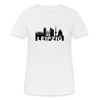 Leipzig skyline - Women's Breathable T-Shirt - white - Front - AI Model Female 172 dark (172cm)