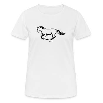 Galloping horse - Women's Breathable T-Shirt - white - Front - AI Model Female 172 dark (172cm)