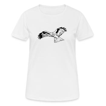 Falke im Flug - Frauen T-Shirt atmungsaktiv - Weiß - Vorne - AI Model Female 172 dark (172cm)