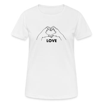 Hand gesture heart LOVE - Women's Breathable T-Shirt - white - Front - AI Model Female 172 dark (172cm)