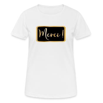 Danke - Danke AESTHETIC - Frauen T-Shirt atmungsaktiv - Weiß - Vorne - AI Model Female 172 dark (172cm)