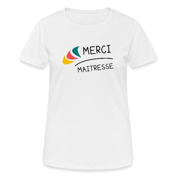 GELIEBTE. VIELEN DANK. DANKE HERRIN. GELIEBTE - Frauen T-Shirt atmungsaktiv - Weiß - Vorne - AI Model Female 172 dark (172cm)