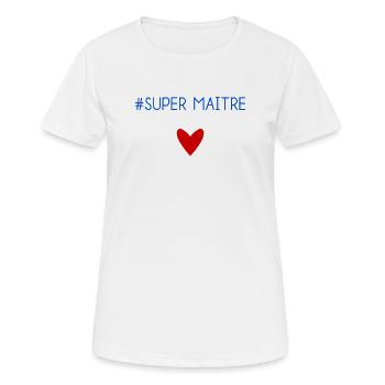 MAÎTRE. MAITRE. MERCI. MERCI MAÎTRE. MAITRE - T-shirt respirant Femme - blanc - Devant - AI Model Female 172 dark (172cm)