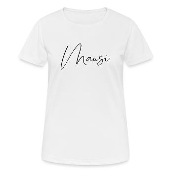 Mausi / Conception de l’écriture manuscrite - T-shirt respirant Femme - blanc - Devant - AI Model Female 172 dark (172cm)