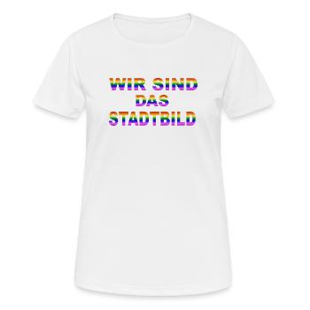 Nous sommes le paysage urbain - T-shirt respirant Femme - blanc - Devant - AI Model Female 172 dark (172cm)