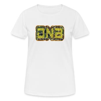 DNB Camo Glyphen Neon - Frauen T-Shirt atmungsaktiv - Weiß - Vorne - AI Model Female 172 dark (172cm)