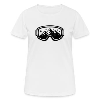 Icône de piste des montagnes de ski Ski Goggles - T-shirt respirant Femme - blanc - Devant - AI Model Female 172 dark (172cm)