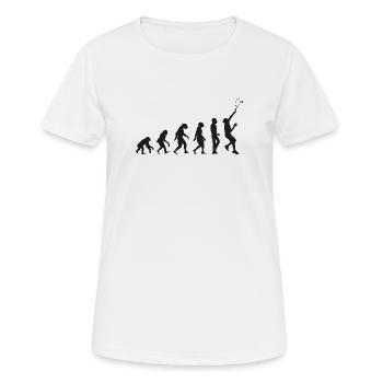 Tennisentwicklung - Frauen T-Shirt atmungsaktiv - Weiß - Vorne - AI Model Female 172 dark (172cm)