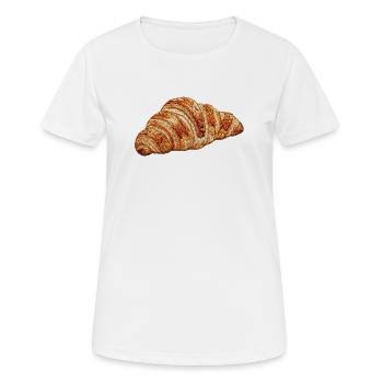 Croissant brodé (imprimé) - T-shirt respirant Femme - blanc - Devant - AI Model Female 172 dark (172cm)