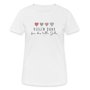 Vielen Dank für das tolle Jahr - Frauen T-Shirt atmungsaktiv - Weiß - Vorne - AI Model Female 172 dark (172cm)