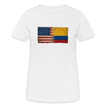 Identité du drapeau d’amitié États-Unis-Paraguay - T-shirt respirant Femme - blanc - Devant - AI Model Female 172 dark (172cm)