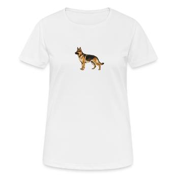German Shepherd. Retro Style - Women's Breathable T-Shirt - white - Front - AI Model Female 172 dark (172cm)