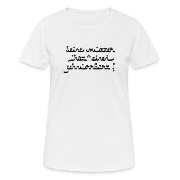 Deine mutter hat einen schnurrbart! - Frauen T-Shirt atmungsaktiv - Weiß - Vorne - AI Model Female 172 dark (172cm)