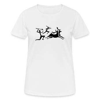 Chasseur de peintures rupestres - T-shirt respirant Femme - blanc - Devant - AI Model Female 172 dark (172cm)