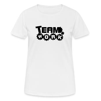 Travail d’équipe 1 - T-shirt respirant Femme - blanc - Devant - AI Model Female 172 dark (172cm)