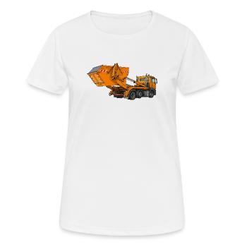 Camion avec benne, chargeur à benne - T-shirt respirant Femme - blanc - Devant - AI Model Female 172 dark (172cm)