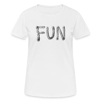 FUN SCHRIFTZUG - Frauen T-Shirt atmungsaktiv - Weiß - Vorne - AI Model Female 172 dark (172cm)