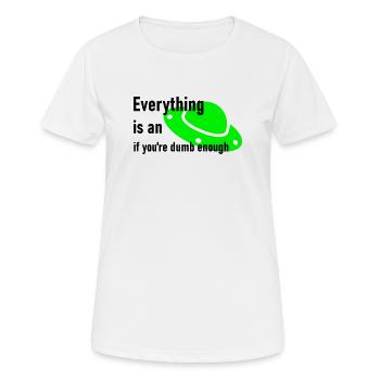Ufo - Frauen T-Shirt atmungsaktiv - Weiß - Vorne - AI Model Female 172 dark (172cm)