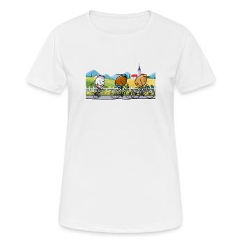 Balade à vélo entre amis - T-shirt respirant Femme - blanc - Devant - AI Model Female 172 dark (172cm)