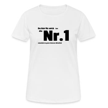 Nummer Eins - Frauen T-Shirt atmungsaktiv - Weiß - Vorne - AI Model Female 172 dark (172cm)