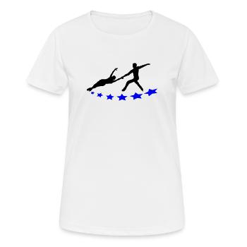 Eiskunstlauf - Frauen T-Shirt atmungsaktiv - Weiß - Vorne - AI Model Female 172 dark (172cm)