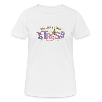 Le stress de Noël - T-shirt respirant Femme - blanc - Devant - AI Model Female 172 dark (172cm)
