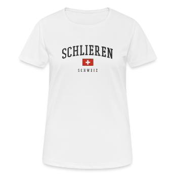 Schlieren – identité suisse de Zurich - T-shirt respirant Femme - blanc - Devant - AI Model Female 172 dark (172cm)