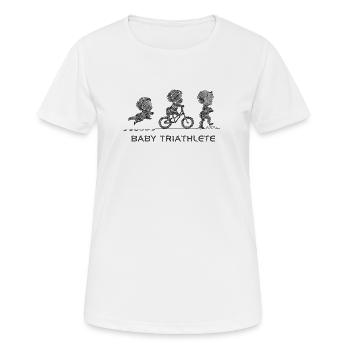 Little Budding Triathlete - Women's Breathable T-Shirt - white - Front - AI Model Female 172 dark (172cm)
