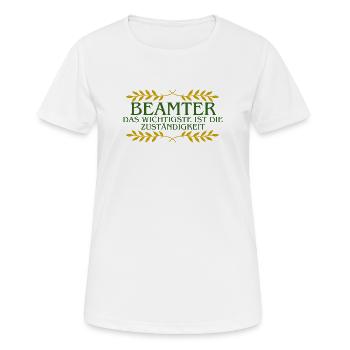 Beamter: Verantwortung zählt - Frauen T-Shirt atmungsaktiv - Weiß - Vorne - AI Model Female 172 dark (172cm)
