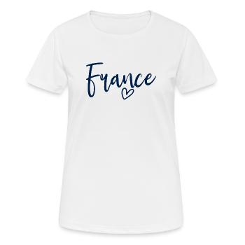 Frankreich Herz Frauenliebe Frankreich - Frauen T-Shirt atmungsaktiv - Weiß - Vorne - AI Model Female 172 dark (172cm)