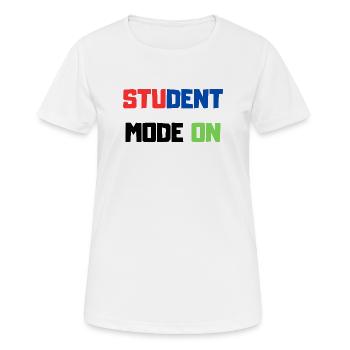 Funny Student – Student Mode ON - Women's Breathable T-Shirt - white - Front - AI Model Female 172 dark (172cm)