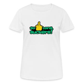 solongsuckers2_green - Women's Breathable T-Shirt - white - Front - AI Model Female 172 dark (172cm)