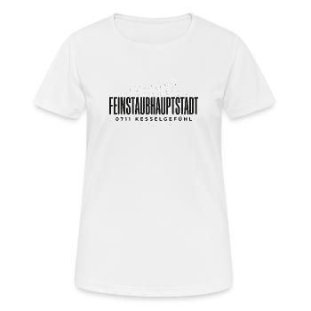 Stuttgart 0711 Kessel Power Schwaben Hauptstadt - Frauen T-Shirt atmungsaktiv - Weiß - Vorne - AI Model Female 172 dark (172cm)
