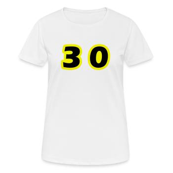 30 Number Symbol - Women's Breathable T-Shirt - white - Front - AI Model Female 172 dark (172cm)