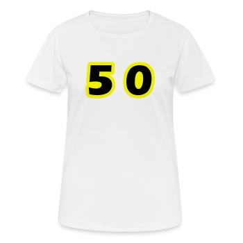 Symbole de 50 chiffres - T-shirt respirant Femme - blanc - Devant - AI Model Female 172 dark (172cm)