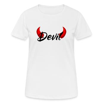 Ich bin ein Teufel - Devil - Frauen T-Shirt atmungsaktiv - Weiß - Vorne - AI Model Female 172 dark (172cm)