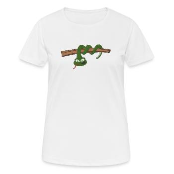 A snake hanging - Women's Breathable T-Shirt - white - Front - AI Model Female 172 dark (172cm)