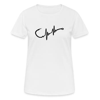 Hameçon Heartbeat - T-shirt respirant Femme - blanc - Devant - AI Model Female 172 dark (172cm)