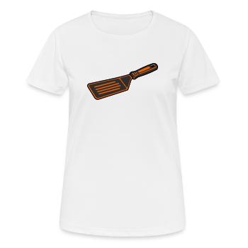 Grill Turner BBQ Spatula Grill Master Cooking - T-shirt respirant Femme - blanc - Devant - AI Model Female 172 dark (172cm)