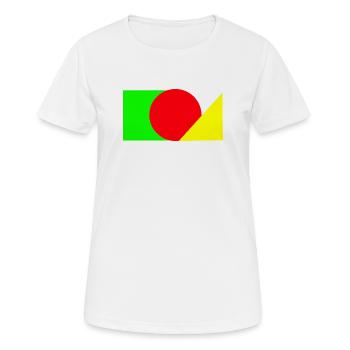 Cercle rouge rencontre vert-jaune - T-shirt respirant Femme - blanc - Devant - AI Model Female 172 dark (172cm)