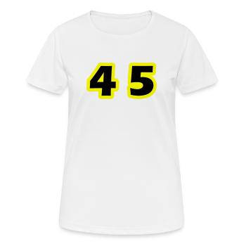 Symbole du chiffre 45 - T-shirt respirant Femme - blanc - Devant - AI Model Female 172 dark (172cm)