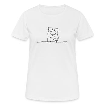 Mama Tochter Line Art Mutter Geschenk Liebe Design - Frauen T-Shirt atmungsaktiv - Weiß - Vorne - AI Model Female 172 dark (172cm)