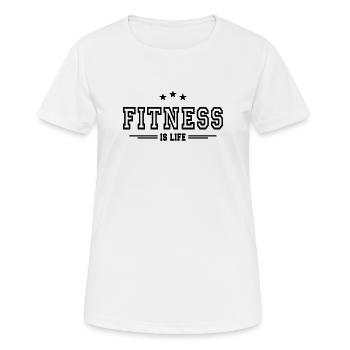 fitness est la vie II - T-shirt respirant Femme - blanc - Devant - AI Model Female 172 dark (172cm)