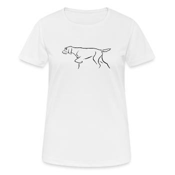 Dt. Vorstehhund - Frauen T-Shirt atmungsaktiv - Weiß - Vorne - AI Model Female 172 dark (172cm)