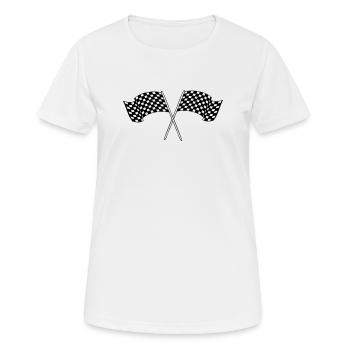 Flaggen starten Rennwagen Formel Rennwagen - Frauen T-Shirt atmungsaktiv - Weiß - Vorne - AI Model Female 172 dark (172cm)