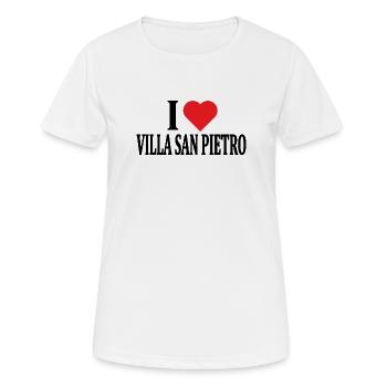 T-Shirt Ich liebe Villa San Pietro T-Shirt Sardinien - Frauen T-Shirt atmungsaktiv - Weiß - Vorne - AI Model Female 172 dark (172cm)