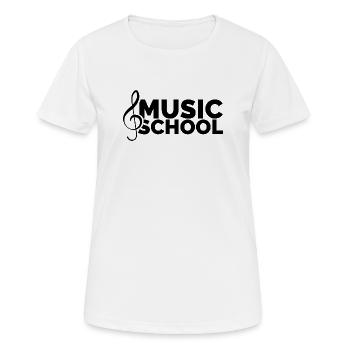 École de musique Symbole Clef Partition Musicien - T-shirt respirant Femme - blanc - Devant - AI Model Female 172 dark (172cm)