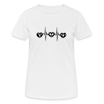 Krafttraining, gesunde Ernährung, Cardio - Frauen T-Shirt atmungsaktiv - Weiß - Vorne - AI Model Female 172 dark (172cm)