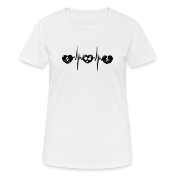 Cycling, healthy food, cardio - Women's Breathable T-Shirt - white - Front - AI Model Female 172 dark (172cm)
