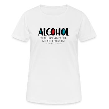 Alcohol - Women's Breathable T-Shirt - white - Front - AI Model Female 172 dark (172cm)